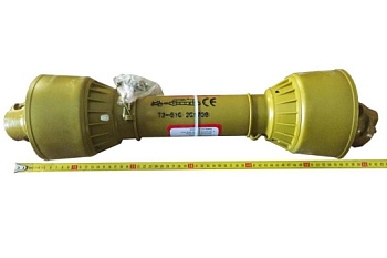 Вал карданный 6*6 шлицов, 610 мм сечение-трехлимонник, с кожухом